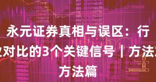永元证券真相与误区：行业对比的3个关键信号｜方法篇