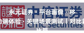 永元证券 · 平台画像 · 移动端体验 · 关键场景测试｜对比篇